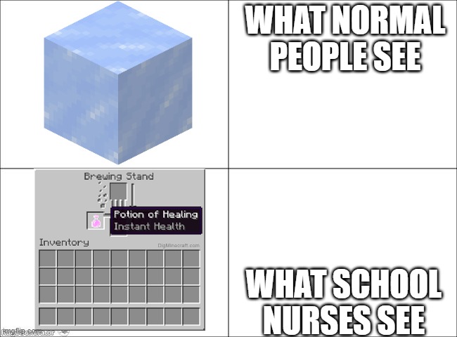 4 panel comic | WHAT NORMAL PEOPLE SEE; WHAT SCHOOL NURSES SEE | image tagged in 4 panel comic | made w/ Imgflip meme maker