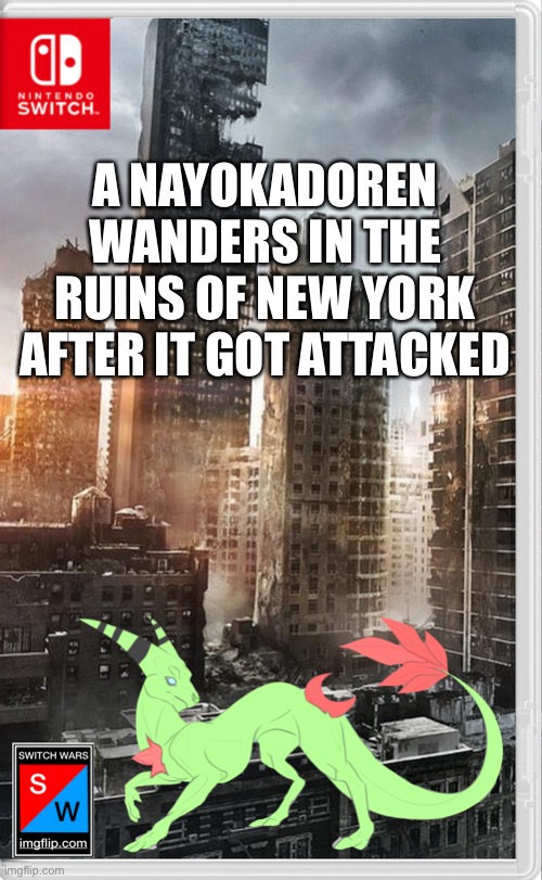 Don’t copy her, she got approved and is apart of a COPYRIGHTED closed species | A NAYOKADOREN WANDERS IN THE RUINS OF NEW YORK AFTER IT GOT ATTACKED | made w/ Imgflip meme maker