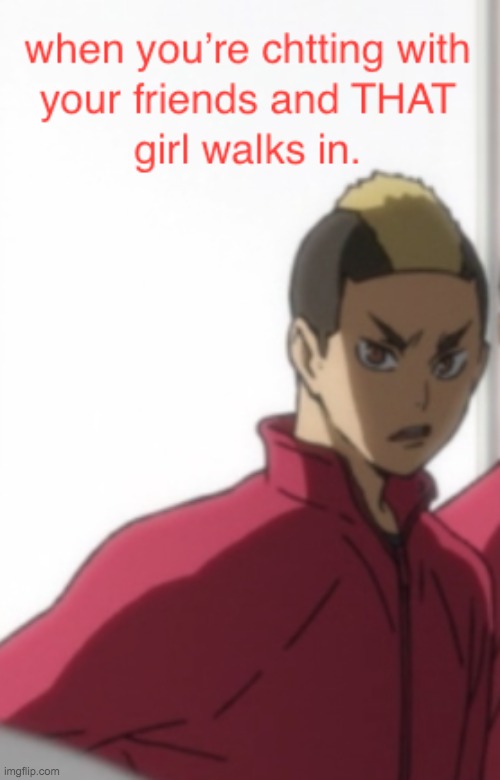 THAT girl | image tagged in that one friend,annoying,relatable,anime,haikyuu,memes | made w/ Imgflip meme maker
