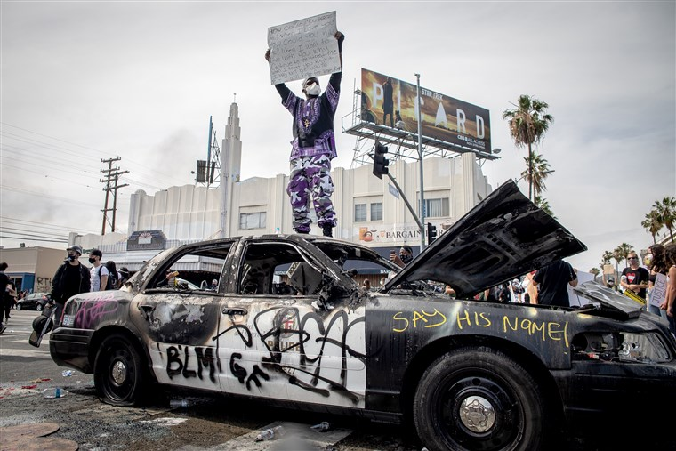 Protestors Police Car Blank Meme Template