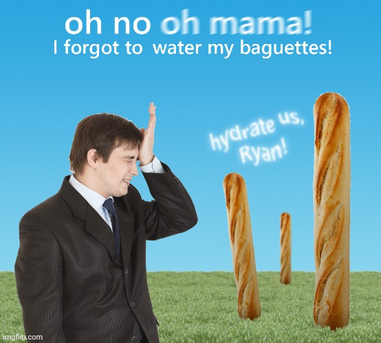 I FORGOT TO WATER MY B A G U E T T E S | image tagged in memes,idfk | made w/ Imgflip meme maker