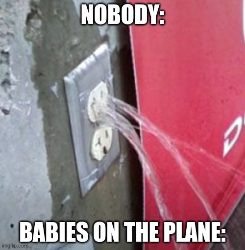 When plugs never get used... | NOBODY:; BABIES ON THE PLANE: | image tagged in nobody cares | made w/ Imgflip meme maker