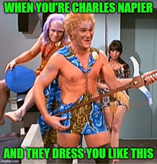 Not a Herbert! | WHEN YOU'RE CHARLES NAPIER; AND THEY DRESS YOU LIKE THIS | image tagged in charles napier | made w/ Imgflip meme maker