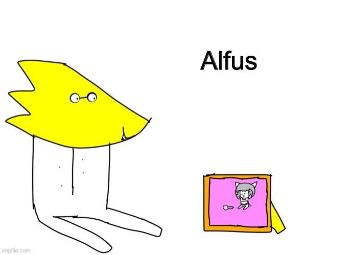 Yaya.. Alfus luv animes (Requested by SanszillaSandwich) (Fun fact: She’s watching her favorite anime character Monecc) | Alfus | image tagged in memes,funny,lizard,undertale,crossover,anime | made w/ Imgflip meme maker