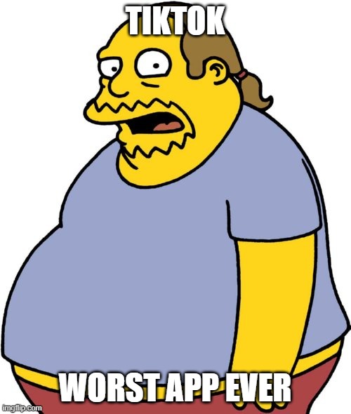 Comic Book Guy Meme | TIKTOK WORST APP EVER | image tagged in memes,comic book guy | made w/ Imgflip meme maker