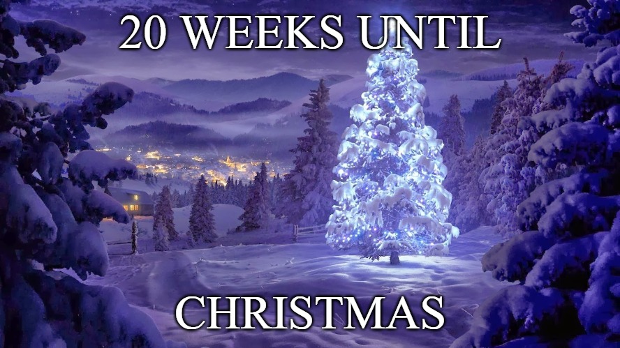 20 Weeks Until Christmass | 20 WEEKS UNTIL; CHRISTMAS | image tagged in christmas | made w/ Imgflip meme maker