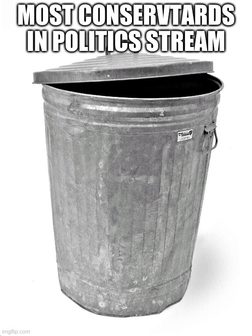 Some are good, most are fucktards | MOST CONSERVTARDS IN POLITICS STREAM | image tagged in trash can | made w/ Imgflip meme maker