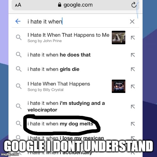 GOOGLE!? | GOOGLE I DONT UNDERSTAND | image tagged in google search | made w/ Imgflip meme maker