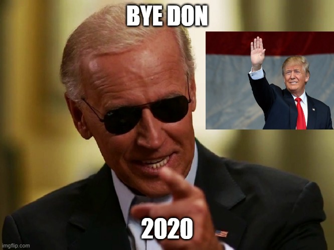 Cool Joe Biden | BYE DON; 2020 | image tagged in cool joe biden | made w/ Imgflip meme maker