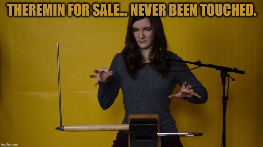 Theremin 4 Sale... Never Been Touched. | THEREMIN FOR SALE... NEVER BEEN TOUCHED. | image tagged in theremin 4 sale,theremin 4 sale never been touched,never been touched | made w/ Imgflip meme maker