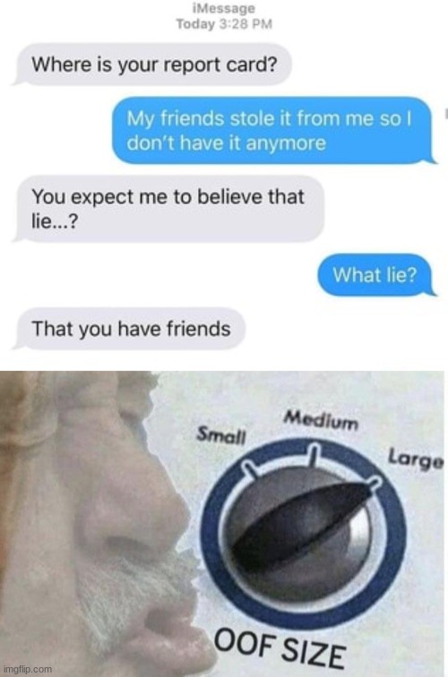 Oof | image tagged in oof size large,texting,memes,destruction,roasted | made w/ Imgflip meme maker