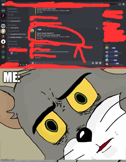 When the Aki discord bot guesses your character | ME: | image tagged in discord,bot | made w/ Imgflip meme maker