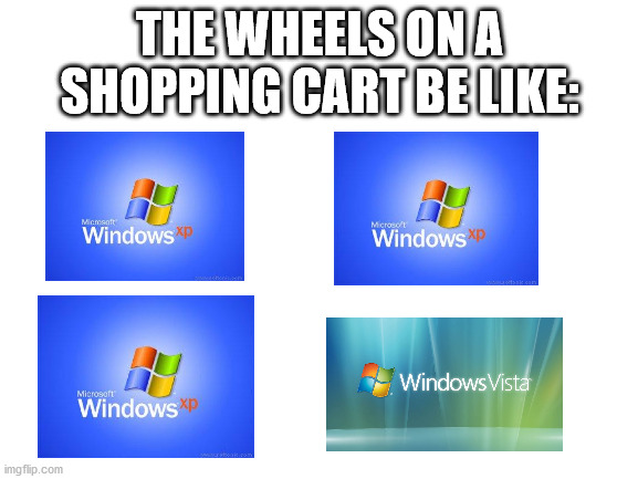 So true! | THE WHEELS ON A SHOPPING CART BE LIKE: | image tagged in blank white template | made w/ Imgflip meme maker