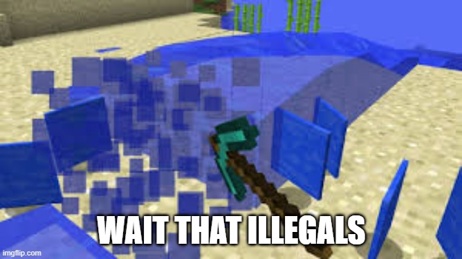 Mining Water | WAIT THAT ILLEGALS | image tagged in mining water | made w/ Imgflip meme maker