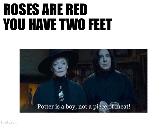 Show this to someone without context | ROSES ARE RED
YOU HAVE TWO FEET | made w/ Imgflip meme maker