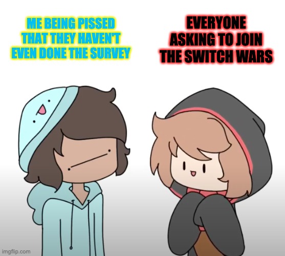 For the love of God, fill out the fricking form before coming to me! | ME BEING PISSED THAT THEY HAVEN'T EVEN DONE THE SURVEY; EVERYONE ASKING TO JOIN THE SWITCH WARS | image tagged in skeppy  bbh | made w/ Imgflip meme maker