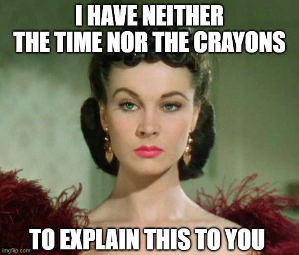 I HAVE NEITHER THE TIME NOR THE CRAYONS; TO EXPLAIN THIS TO YOU | made w/ Imgflip meme maker
