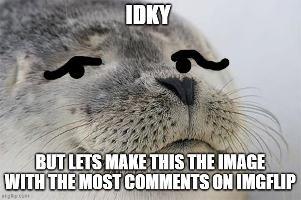 COMMENTS!!! | IDKY; BUT LETS MAKE THIS THE IMAGE WITH THE MOST COMMENTS ON IMGFLIP | image tagged in memes,satisfied seal | made w/ Imgflip meme maker