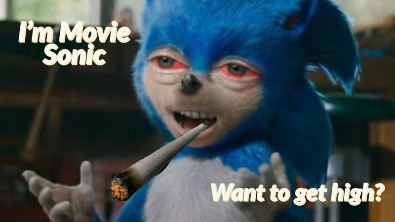 High Quality Movie Sonic Weed! Blank Meme Template