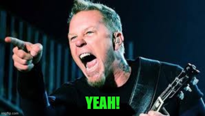 James Hetfield | YEAH! | image tagged in james hetfield | made w/ Imgflip meme maker