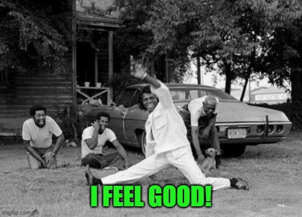 James Brown | I FEEL GOOD! | image tagged in james brown | made w/ Imgflip meme maker