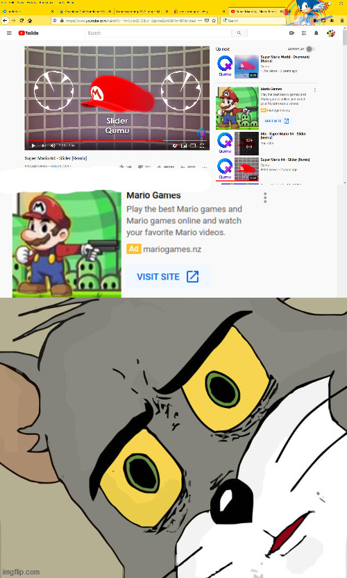 mario has a gun | image tagged in memes,unsettled tom,mario | made w/ Imgflip meme maker