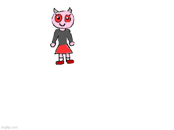 Daisy, the daugter of lucifer ,who is suprisingly adorable for a demon | image tagged in blank white template | made w/ Imgflip meme maker