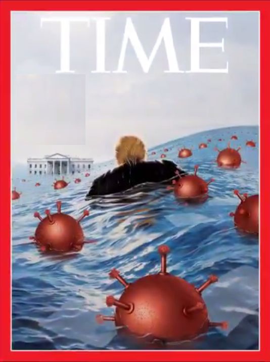 Time Cover Trump floating away from the White House Blank Meme Template