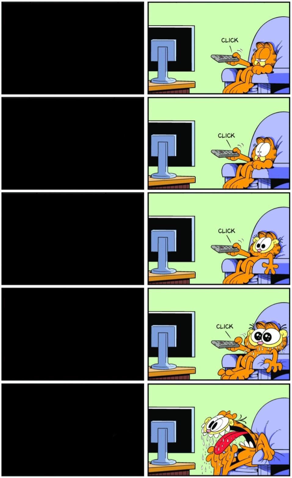 Garfield Watching TV Blank Meme Template
