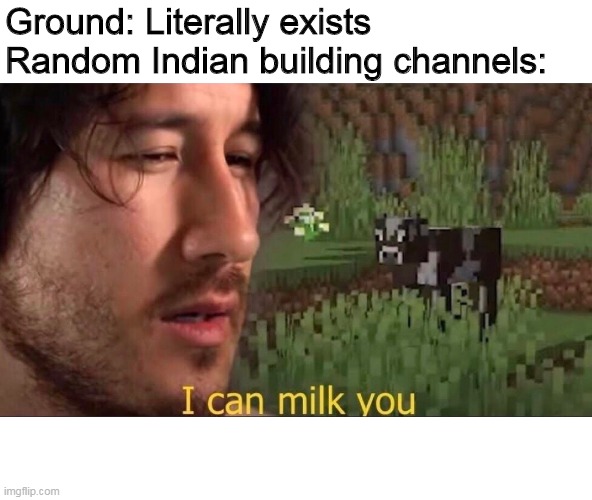 Stop it. | Ground: Literally exists
Random Indian building channels: | image tagged in i can milk you template | made w/ Imgflip meme maker