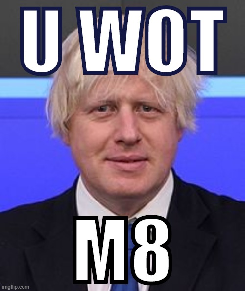 When they assume you're anti-Boris Johnson. Actually: Not really! | U WOT; M8 | image tagged in boris johnson,u wot m8,conservatives,uk,united kingdom,british | made w/ Imgflip meme maker