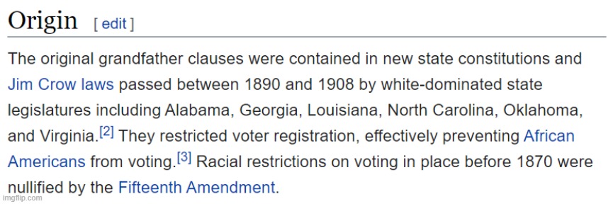 Where did the term "grandfather clause" come from? The Jim Crow South. And now you know. | image tagged in racism,voting,racist,language,south,that's racist | made w/ Imgflip meme maker