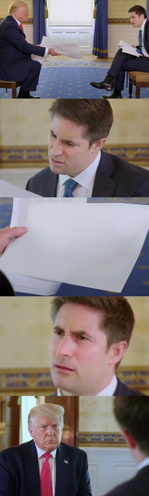 High Quality Confused Trump Interview Reporter Blank Meme Template