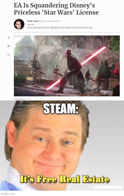 STEAM: | image tagged in it's free real estate | made w/ Imgflip meme maker