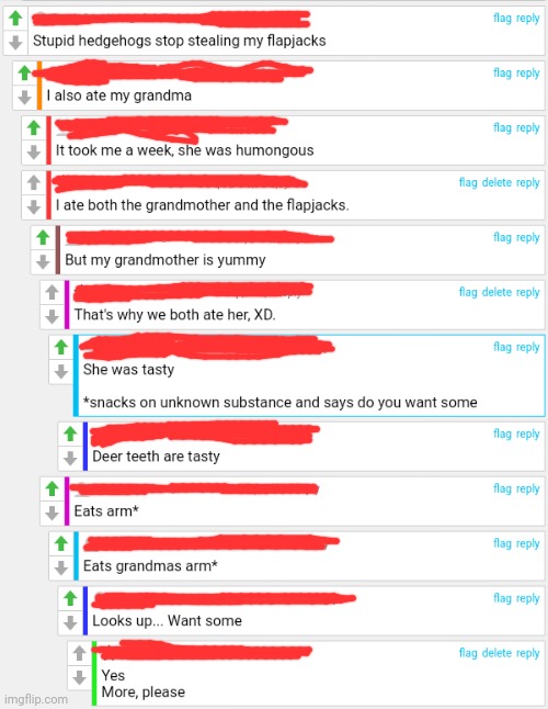 Cursed comments about grandmother | image tagged in grandmother,cursed,comments,comment,eating,comment section | made w/ Imgflip meme maker