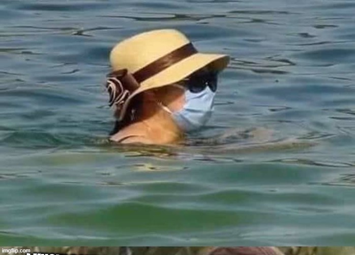 Swims with mask Blank Meme Template