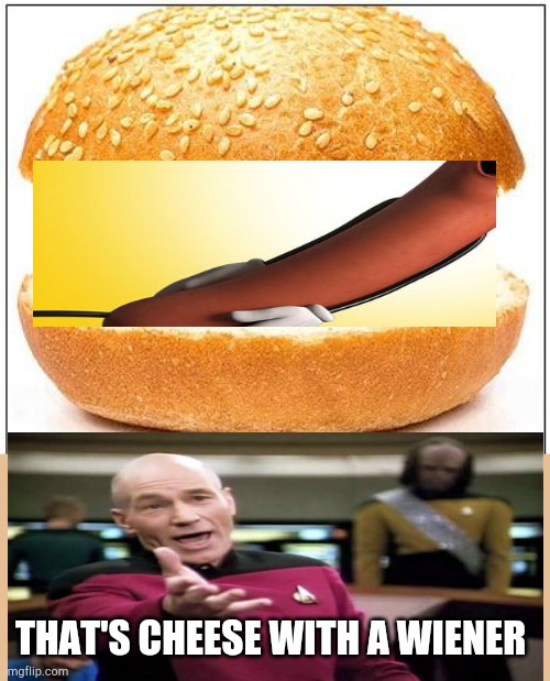 Nothing burger | THAT'S CHEESE WITH A WIENER | image tagged in nothing burger | made w/ Imgflip meme maker