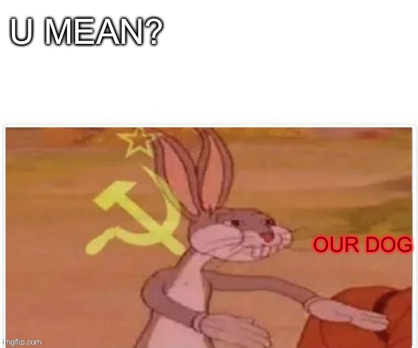 communist bugs bunny | U MEAN? OUR DOG | image tagged in communist bugs bunny | made w/ Imgflip meme maker