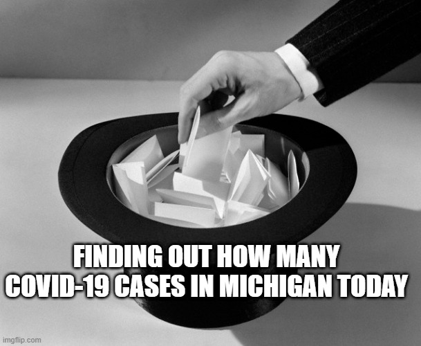 Michigan covid | FINDING OUT HOW MANY COVID-19 CASES IN MICHIGAN TODAY | image tagged in covid,michigan | made w/ Imgflip meme maker