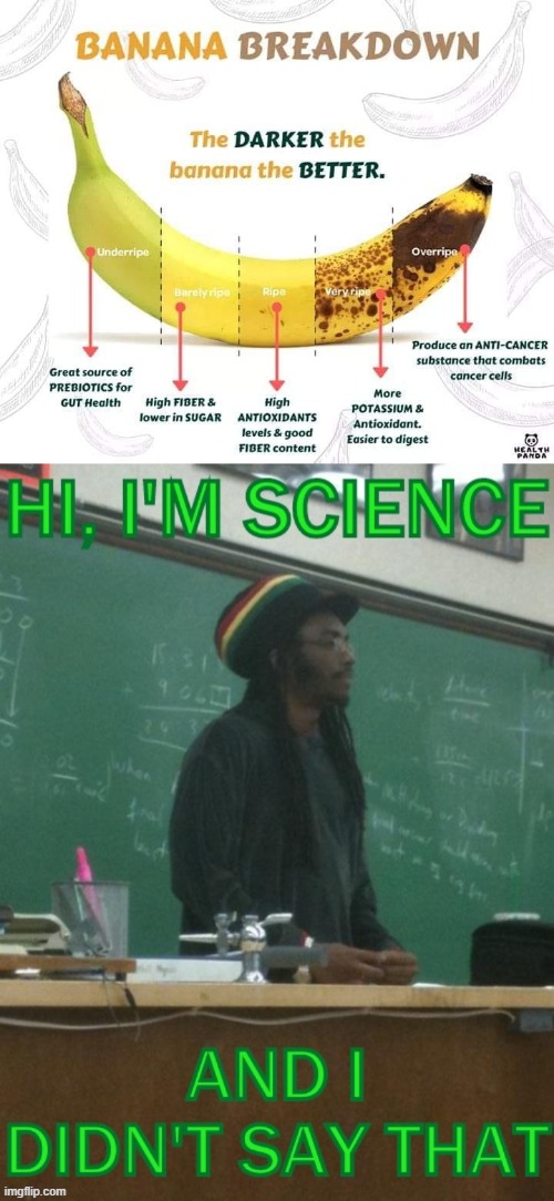 meme comments for the truth | image tagged in hi i'm science and i didn't say that,science,fake news,banana,bananas,rasta science teacher | made w/ Imgflip meme maker