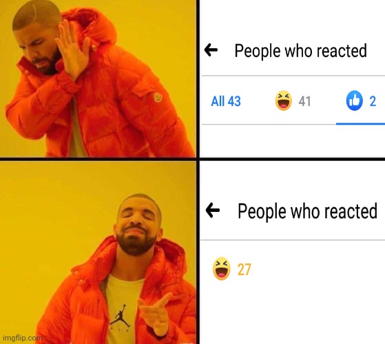 Reacting to jokes on FB | image tagged in hotline bling blank template | made w/ Imgflip meme maker