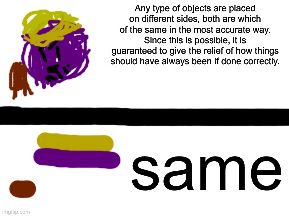 Blank White Template | Any type of objects are placed on different sides, both are which of the same in the most accurate way. Since this is possible, it is guaran | image tagged in blank white template | made w/ Imgflip meme maker