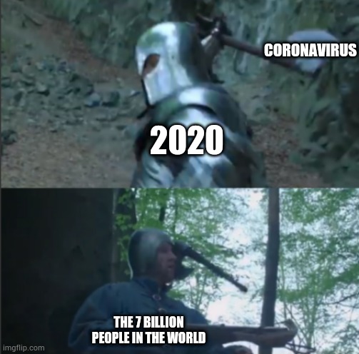 2020 | CORONAVIRUS; 2020; THE 7 BILLION PEOPLE IN THE WORLD | image tagged in axe to the head,2020,covid-19,7 billion people,caption this,i challenge u to do it | made w/ Imgflip meme maker