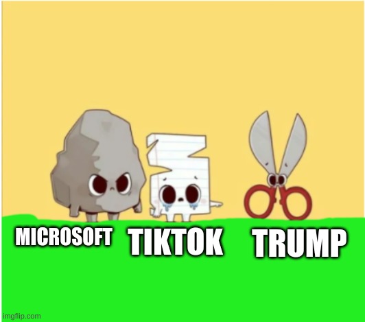 Rock Paper Sissors | MICROSOFT; TIKTOK; TRUMP | image tagged in rock paper sissors | made w/ Imgflip meme maker