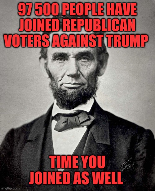 Trump or America. Tyranny or democracy. | 97 500 PEOPLE HAVE JOINED REPUBLICAN VOTERS AGAINST TRUMP; TIME YOU JOINED AS WELL | image tagged in memes,donald trump,trump unfit unqualified dangerous,sociopath,election 2020,joe biden | made w/ Imgflip meme maker