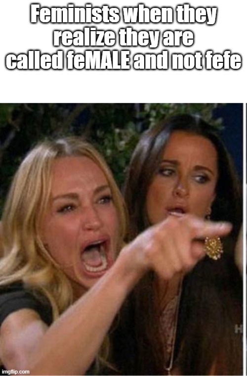Feminists when they realize they are called feMALE and not fefe | image tagged in blank white template | made w/ Imgflip meme maker