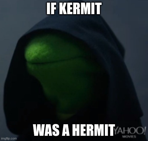 kermit | IF KERMIT; WAS A HERMIT | image tagged in kermit | made w/ Imgflip meme maker