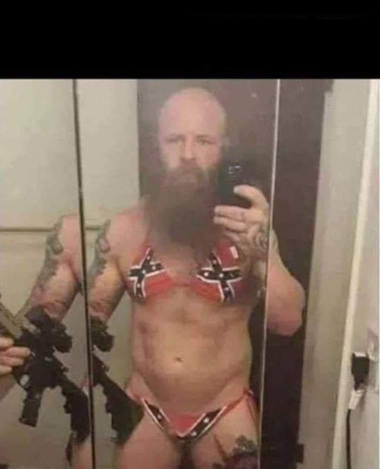 Confederate flag bikini man Blank Meme Template