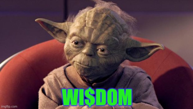 Yoda Wisdom | WI$DOM | image tagged in yoda wisdom | made w/ Imgflip meme maker