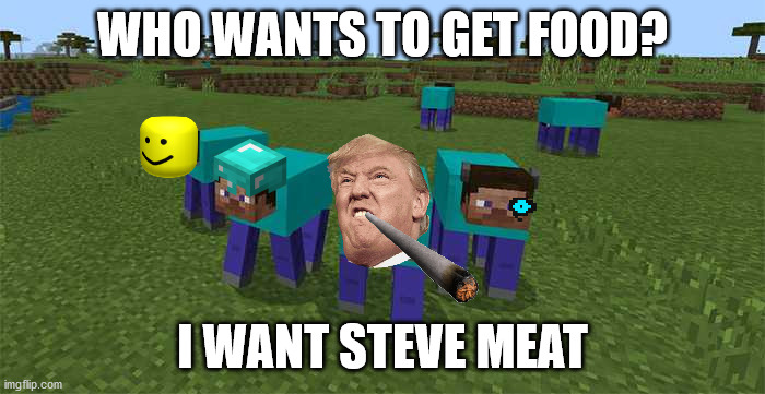 minecraft steve meat